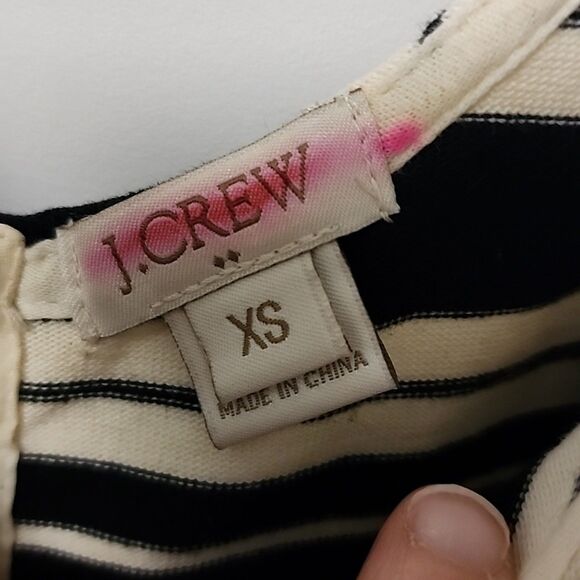 J. Crew Black White StripSleeveless Scoop Neck Sundress Back Button Detail Sz Xs - Picture 4 of 11